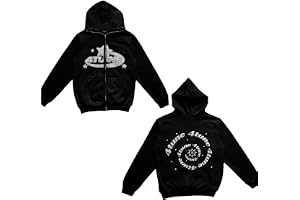 4TUNE Hooded Jacka Full Face Dragkedja Luvtröja Retro Star Letter Print Jacka Y2K Oversized Hoodie Vintage Monogram Print Harajuku Oversized Hoodie