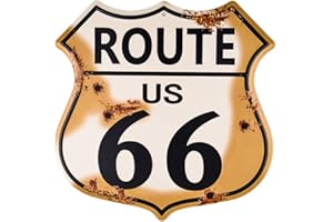 Dojune-Novelty Route 66 Highway Vintage Retro Wall Decor Shield Placa de metal