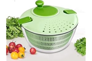 EIDOCT Salad Spinner, Salad Washer and Spinner, 4L Vegetable Dryer PP Salad Spinner, Multifunction Salad Drainer Bowl, Manual Lettuce Spinner & Fruits Vegetable Washer Dryer