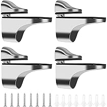 Coppia Reggimensola Emuca Per Legno/Vetro - Supporto Per Mensole Spessore 8-40mm, Alluminio - Foto 4