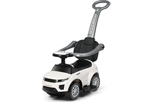 COSTWAY 3 in 1 Macchina Cavalcabile a Spinta per Bambini, con Clacson Musica Luce Portaoggetti Sotto Sedile, Auto a Spinta per Bambini di 1-3 Anni (Bianco)