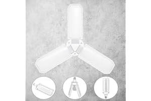 YELANGU E26/E27 Bayonet LED Garage Light 45W, 6500K Daylight White 4500Lm Deformable Workshop Lamp with 3 Adjustable Panels, LED Ceiling Lighting, for Garages, Basement, Warehouse, Attic, Gym,(Pack of 1)