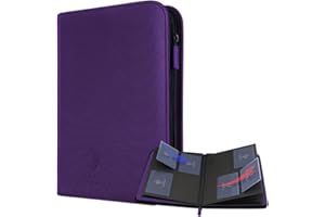 Card Guardian - Premium 4 Pocket Card Binder 160 Side Loading Pocket with Zipper for Trading Card Games TCG (Purple)