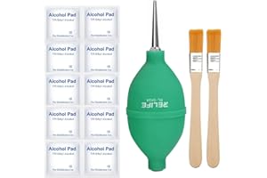 CLABMROEC Zestaw narzędzi do czyszczenia kurzu, 13 szt., kulka do odpylania z krótkimi i długimi dyszami do lustrzanek, obiektywów, mikroskopów, teleskopów i ekranów tabletów