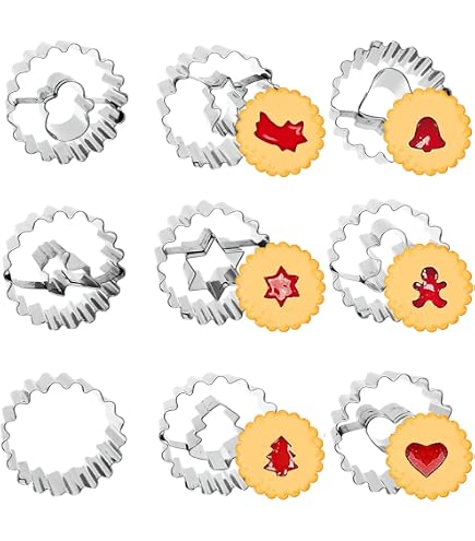 IBILI Set Di 9 Tagliapasta Linzer Con Numeri, Per Biscotti E Decorazioni, Acciaio Inox, Multicolore