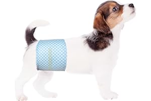 Flying Paws Bande per pancia usa e getta per cani maschi, con indicatore di umidità, super assorbenti, morbidi, pannolini per cani maschi (XS, 40)