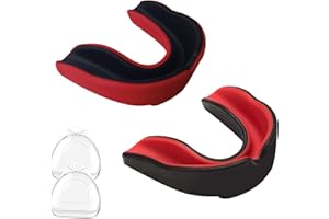 THIREI Zahnschutz, Sport Mundschutz, 2 Stücke Mundschutz Boxen, Sport Zahnschutz für MMA Kampfsport Boxen, Erwachsene, SchwarzRot
