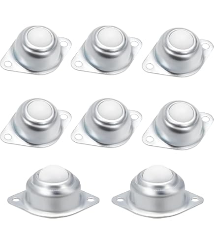 Ruote Girevole Per Mobili Pesanti Set Di 8 Mini Rotelle Per Mobili Da 25mm - Ruote In Gomma Silenziose Non Girevoli - Portata Max 20kg Per Valigette, Cassette Degli Attrezzi, Carrelli Ruote