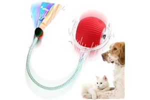 TZQFROCE Interaktives Hundespielzeug Ball Elektrisch Hundespielzeug Intelligenz Katzenball Elektrisch mit Schwanz 360° Automatisch Hundeball Elektrisch Rollball mit LED-Licht für Katzen Und Hunde