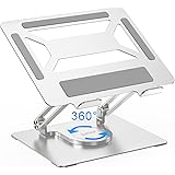 BoYata Laptopständer für Schreibtisch, Verstellbarer Computerständer mit 360°Drehbarer Basis, Ergonomischer Faltbarer Laptop