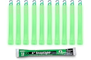 Cyalume Glow Sticks Military Grade Lightstick - Premium Green 6” SnapLight Emergency Chemical Light Stick with 12 Hour Duration (Bulk Pack of 20 Chem Lights)