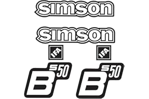 2TAKTSHOP Simson S50B IFA Aufkleber Set Premium Retro DDR Schwarz Weiss Alt Hell