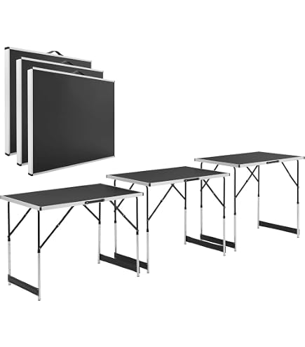 Bituxx Mehrzwecktisch 3tlg – Klappbar 100x60 Cm – Malertisch, Verkaufstisch, Tragbar – Bis 30 Kg