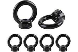 FYting 6 Piezas Argollas de Acero M6,Anneau de Levage M6,Ring Nut Lifting Eye Nut Stainless Steel Hardware para Accesorios de Levantamiento, Macetas Colgantes, Estantes de Columpio(Negro)