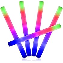 20Pcs LED Foam Glow Sticks Light Sticks Wedding Baton Wands With 3