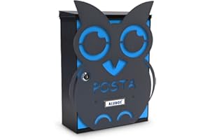 Alubox Gufo Cassetta Postale Mia con Sportello, Multicolore