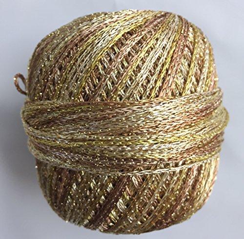 Gründl Glitter print, Häkelgarn, Glitzergarn, 25 Gramm, (gold-bronze (01)) - 2
