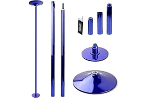 PRIOR FITNESS Palo de baile premium de 45 mm, modo estático y giratorio, altura ajustable de 223,5 cm a 274,5 cm, para gimnasio, fiesta y estudio