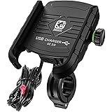 Cheellu Universal Motorrad Halterung, Motorrad Telefonhalter mit QC 3.0 USB Ladegerät Steckdose Motorrad Handyhalter Geeignet