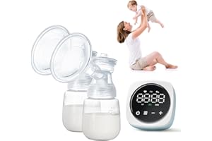 BWALIFFURY Tire Lait Electrique Double, Tire-lait électrique Portable avec Ecran Tactile LED, 3 Modes et 27 Niveaux, 1500mAh, Rechargeable et très silencieux, Forte Aspiration pour Les Voyages et La Maison