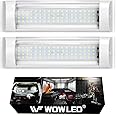 WOWLED 12V 72LED Interior Lights 2Pack, 4W LED RV Ceiling Roof Lights Bar Lamp with On/Off Switch, LED Interior Lighting for Car Camper Van Bus Caravan Boat Dome Light Motorhome Kitchen