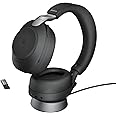 Jabra Evolve2 85 Wireless PC Headset with Charging Stand – Noise Cancelling Microsoft Teams Certified Stereo Headphones With Long-Lasting Battery – USB-A Bluetooth Adapter – Black