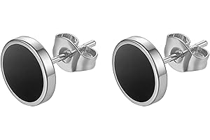 Flongo Ohrringe Edelstahl Unisex Ohrringe für Herren und Damen fake plug Ohrstecker in Mode 3-14mm Größe Ohrschmuck schwarz silber golden fake tunnel Ohrstecker hübsche minimalistische Ohrringe