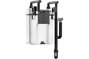 hygger 7W akvariefilter med 4 steg filtrering för upp till 37L tankar | 400L/H tyst externt akvariefilter, justerbart flöde, ytskimmer, 3 utloppsmunstycken, filtersvampar och keramiska kulor