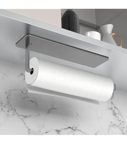 Supporto Portarotoli Per Carta Alluminio E Pellicola - Autoadesivo, Bianco, Con 2 Coppie Per Parete