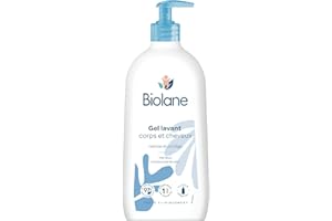 BIOLANE - Gel douche bebe corps et cheveux 2 en 1 - Gel lavant - 750ml - 97% Origine Naturelle - Doux - Peaux Sensible - Gel cheveux enfant - Fabriqué en France