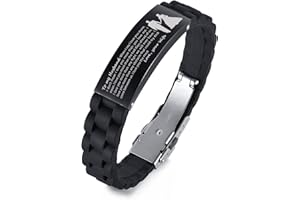 PJ JEWELLERY to My Husband Silicone Wristband Love Quote Engraved Bracelets for him Gift from Wife Lover, Birthday Christmas Valentine's Day Gift