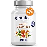 Multivitamines et Minéraux, 450 Comprimés (15 Mois), Avec Zinc, Sélénium, Calcium, Biotine, Vitamines A, B1, B2, B3, B6, D3 e