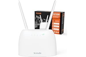 Tenda 4G07 Router 4G LTE Con SIM, Router WiFi AC1200 Dual-Band Con Slot Per Scheda SIM, 2 Antenne Esterne Rimovibili, Porta LAN/WAN, Senza configurazione