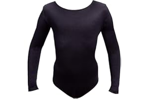 Siegertreppchen® Turnanzug für Mädchen langarm (Größe 116-164) in schwarz - Gymnastikanzug Tanzbody für Kinder zum Turnen, Fitness & Tanzen