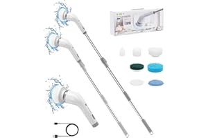 Elektrische Reinigungsbürste, Aoresac Electric Spin Scrubber Schnurlos Mit 7 Austauschbaren Bohrbürstenköpfen,DREI Einstellgeschwindigkeiten für Bad Küche Auto Fußboden