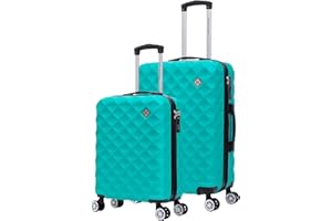 Preston Morgan Cabin+Medium Suitcase 2Pc Luggage Set Hard Shell and Lightweight with 4 Dual Spinner Wheels and Built in TSA Lock (Mint Green)