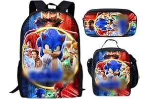 DreamJing Zaino per Bambini, 3 Pcs Set Zaino Scuola con Borsa Pranzo, Astuccio, Zaino per Scuola Elementare, Zaino da Viaggio