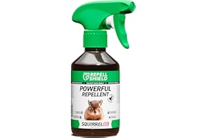RepellShield Squirrel Repellent Spray - Natural Squirrel Deterrent for Gardens, Lofts & Bird Feeders, Humane Essential Oil Spray to Protect Outdoor Spaces, Lofts & Bird Feeders, Safe, Non-Toxic, 250ml