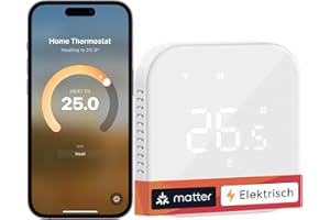 meross inteligentny termostat elektryczny, Wi-Fi, ogrzewanie podłogowe, termostat pokojowy, ogrzewanie i chłodzenie, kompatybilny z Alexa i Google, sterowanie głosowe, zdalne sterowanie i harmonogram