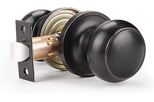 Probrico Oil Rubbed Bronze Passage Door Knobs, Internal Door Knobs for Hallway, No Locking Function, Door Latch Included, 1 Pack