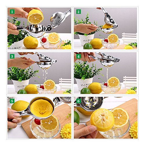 Zitruspresse Zitronenpresse hergestellt aus robustem 18/10 Edelstahl- Zitronen- und Limettensaftpresse für ein maximales Ergebnis BPA-frei und spülmaschinenfest - 4