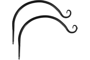Mkouo 2 Pcs Hanging Plant Bracket Hook Curved Plant Hanger Indoor Outdoor for Flower Basket Bird Feeder Wind Chime Lanterns, 20cm