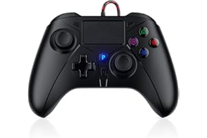 FOIRCEADAL Controller for PS-5 Gamepad Remote Control with Dual Motor Vibration/6-Axis Sensor/Turbo/3.5mm Audio Jack/Touch Pad for Ps-3/Ps-4/Ps-5/Pro/Slim/S-witch/Pc Black