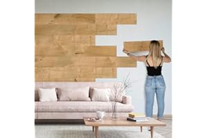 ‎SUN WOOD BY STAINER SUN WOOD Stick-it selbstklebende Holz Wandverkleidung im Design EICHE ISTRIEN; 3 Wandpaneele zum Kleben; 0,48m2 Holzverblender