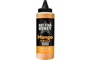 Hot Star Honey Mango Chilli Honey Sauce - Handcrafted Sweet Mango Honey Sauce - 100% Natural, No Additives - Perfect for Chicken, Pizza, Pasta, Steak & Noodles - Made in UK - 315g