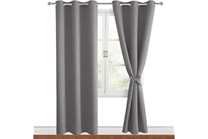 Hiasan Verdunklungsvorhänge Gardinen mit Ösen,Grau Blickdicht Vorhänge,2 Stück,117 x 228 cm (Breite x Höhe),weiche Schiebevorhänge für Schlafzimmer,Wohnzimmer usw.