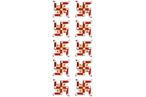 Home Genie Plastic Swastik Stickers for Home,Office and Temple Entrance | Swastik Stickers for Diwali Decoration | Swastik Sticker for Wall Decoration - 5 Pair.
