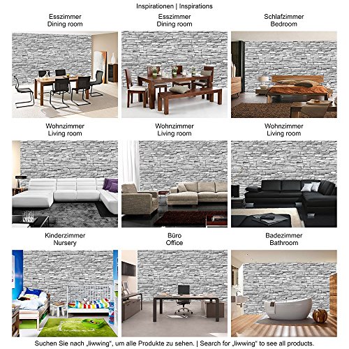 Fototapete Stein – ALLE STEINMOTIVE auf einen Blick ! Vlies PREMIUM PLUS – 400×280 cm – ASIAN STONE WALL No. 2 – GREY – Steintapete Wandbild Steinwand Steintapete Asia Stone Asien – no. 139 - 5
