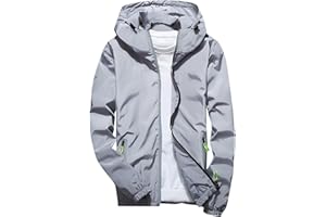 ZYPAINIY Chaqueta Impermeable Hombre con Capucha y Detalles Reflectantes - Cortavientos Ligero para Deporte Running Plegable - Poncho Lluvia Nieve Viaje Fluo Invierno