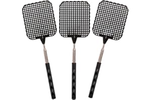 PROMO SHOP PROMO-SHOP - Pack 3 Matamoscas Extensibles, 270-720 x 80 x 15 mm, Matamosquitos Plástico, Paleta Matamoscas Telescópico, Matamoscas de Plástico Manual, para Repeler Moscas, Mosquitos, etc.